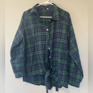 Flannel; green, blue and black; XL